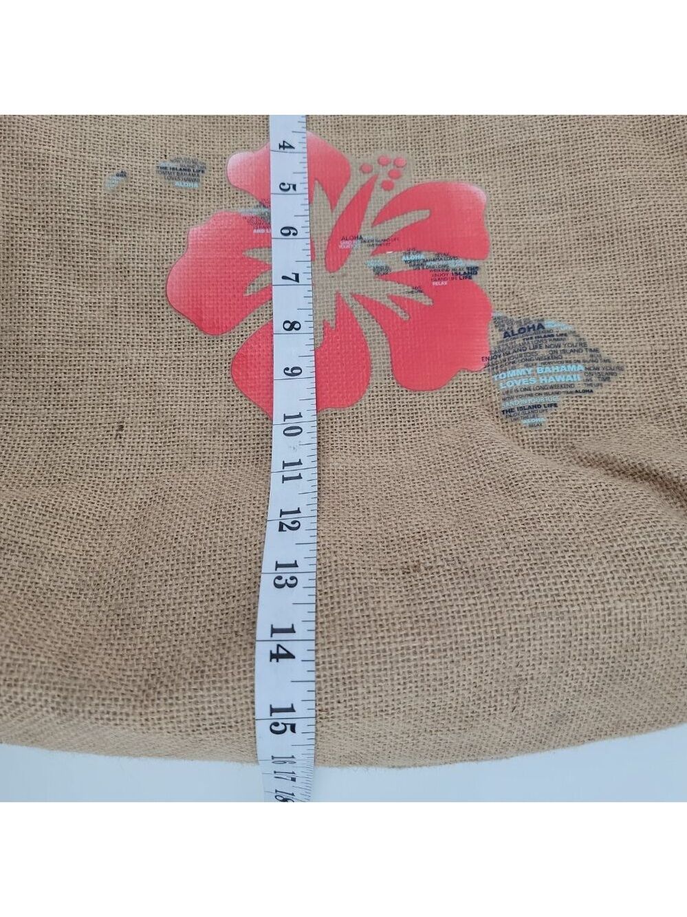Tommy Bahama Hawaiian Hibiscus Jute Beach Tote Bag NWT Island Vacation Bag - Picture 11 of 12